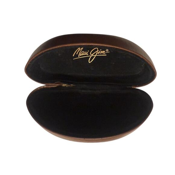 Maui Jim Eyeglass Sunglass Case Hard Clam Shell Brown - Picture 2 of 6